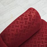 1960s, Danish relax armchair, original condition, red cotton/wool, oak wood.