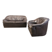 Canapé en cuir vintage, années 1970