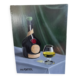 Old oil painting on panel jb maurice vecker 1896-1998 still life