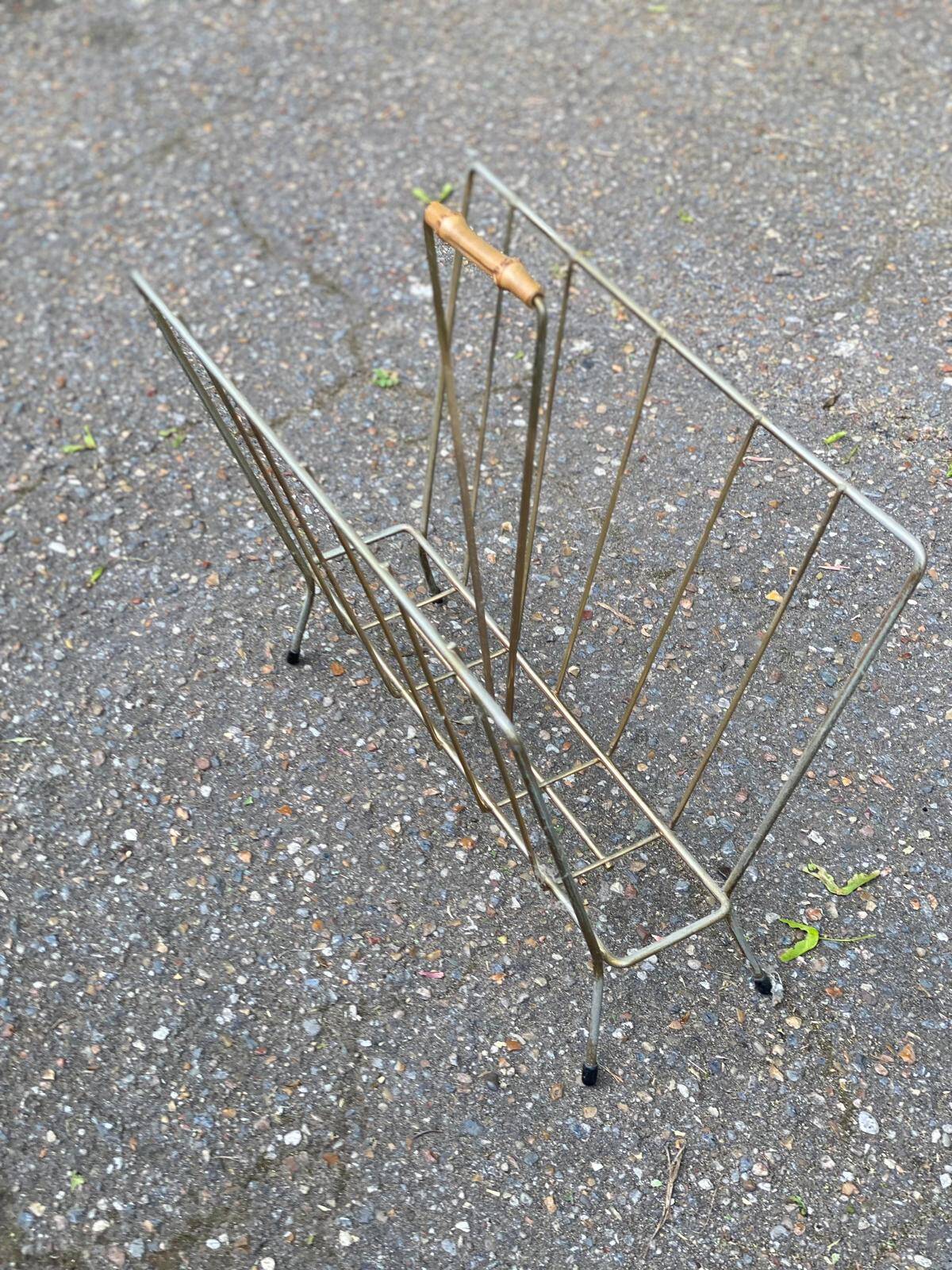 Vintage brass magazine rack