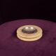 Round Italian Travertine Ashtray with Removable Metal Dish 1970