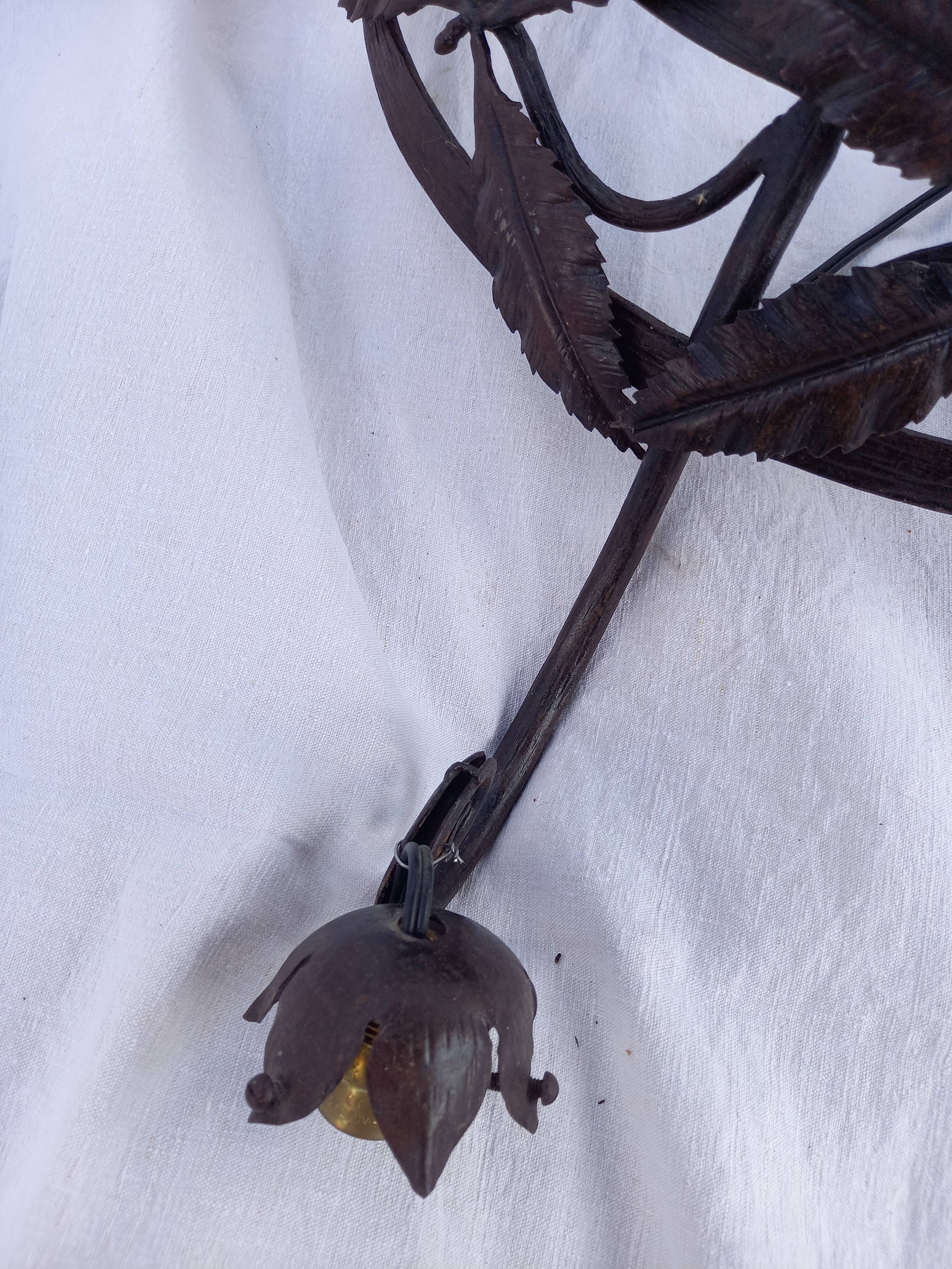 Wrought iron ceiling chandelier mount