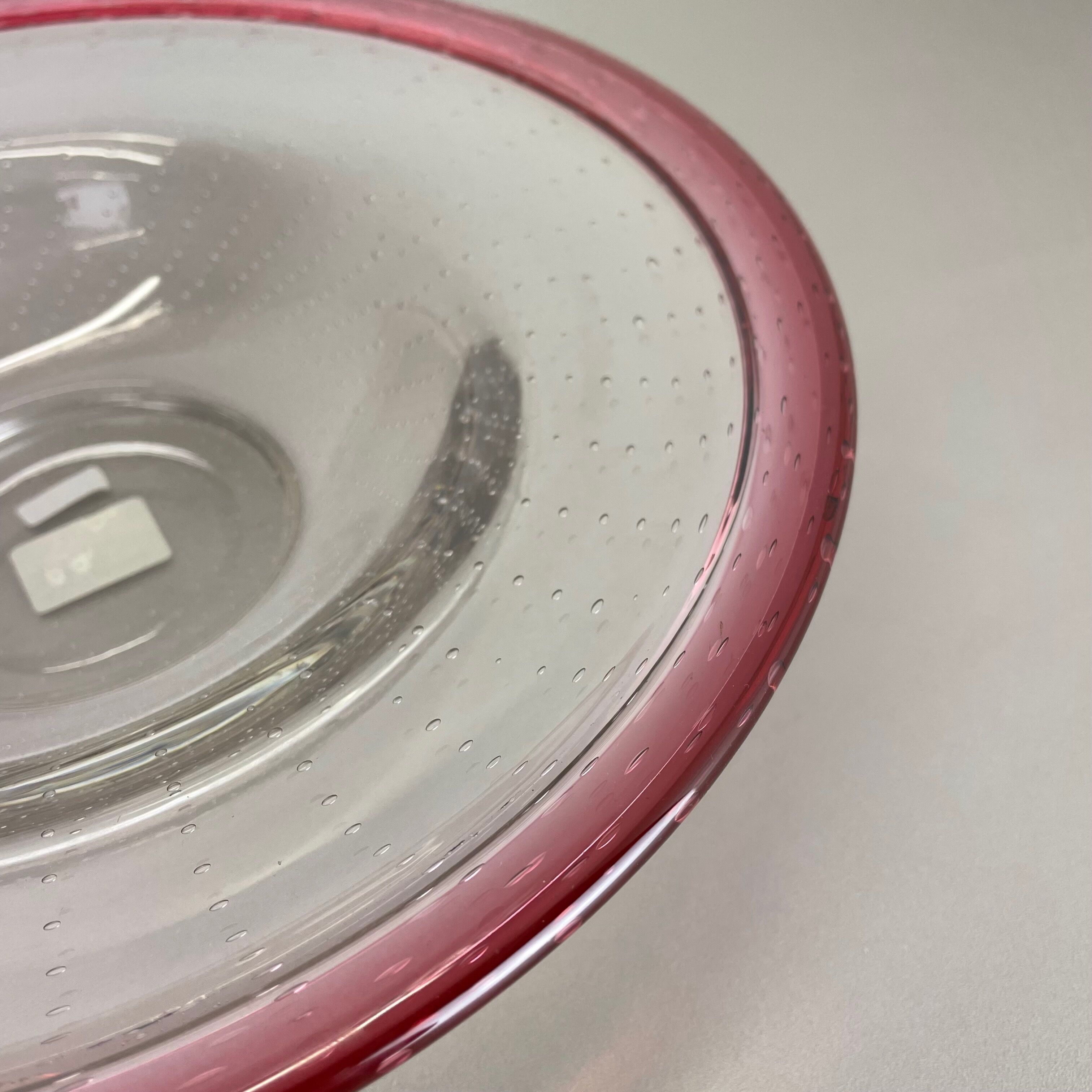 German 2,2kg Glass Bowl by Karl Wiedmann for WMF, 1960s Baushaus Art Deco