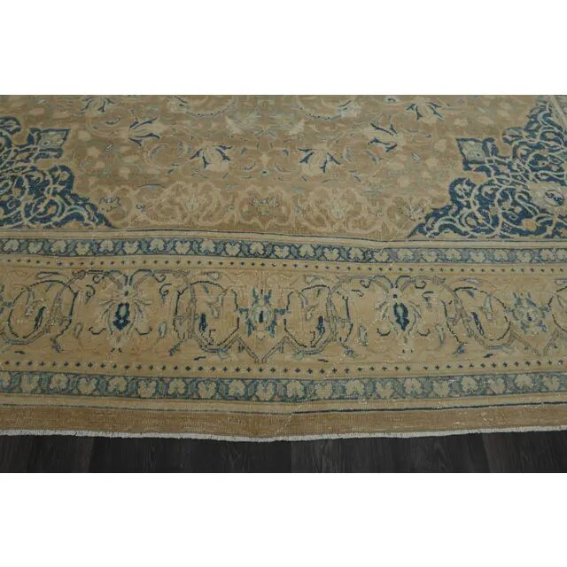 1970s Vintage Persian Handmade Wool Cotton Orange Area Rug 300x403
