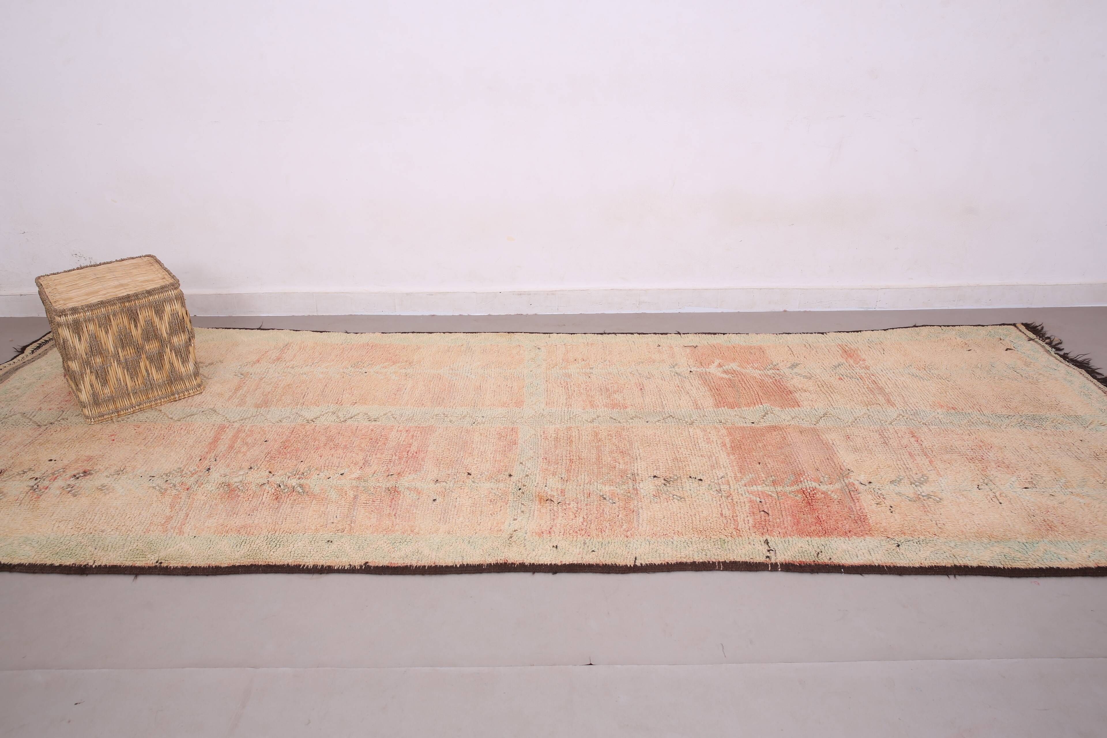 Peach Vintage Moroccan Rug 172 x 400 - Berber Wool Rug - Handmade Boho Rug