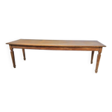 Grande table de ferme Bourguignonne en chêne époque XIX ème pieds fuseaux de forme obélisque