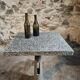 Table de bistrot de jardin industrielle avec plateau en terrazzo, France, milieu du XXe siècle