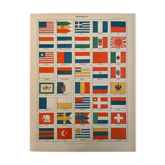 Lithographie gravure sur les drapeaux de 1897 (États-Unis)