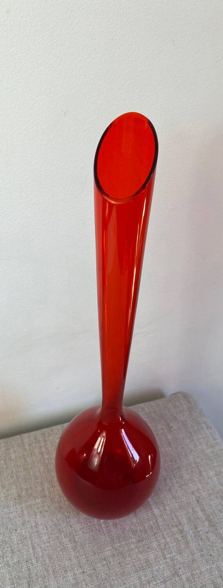 Red glass vase