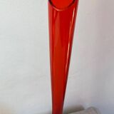 Red glass vase