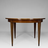 Art Deco mahogany round table by Jacques Adnet around 1940