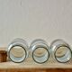 Set of 3 old blown glass pots and cork stoppers