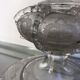 Very large glass punch vase engraved on pedestal, eighteenth