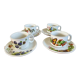 Set of 4 Marjolein Bastin Teacups with Saucers from the "Libelle" Series, J&G Meakin, Wedgwood Group