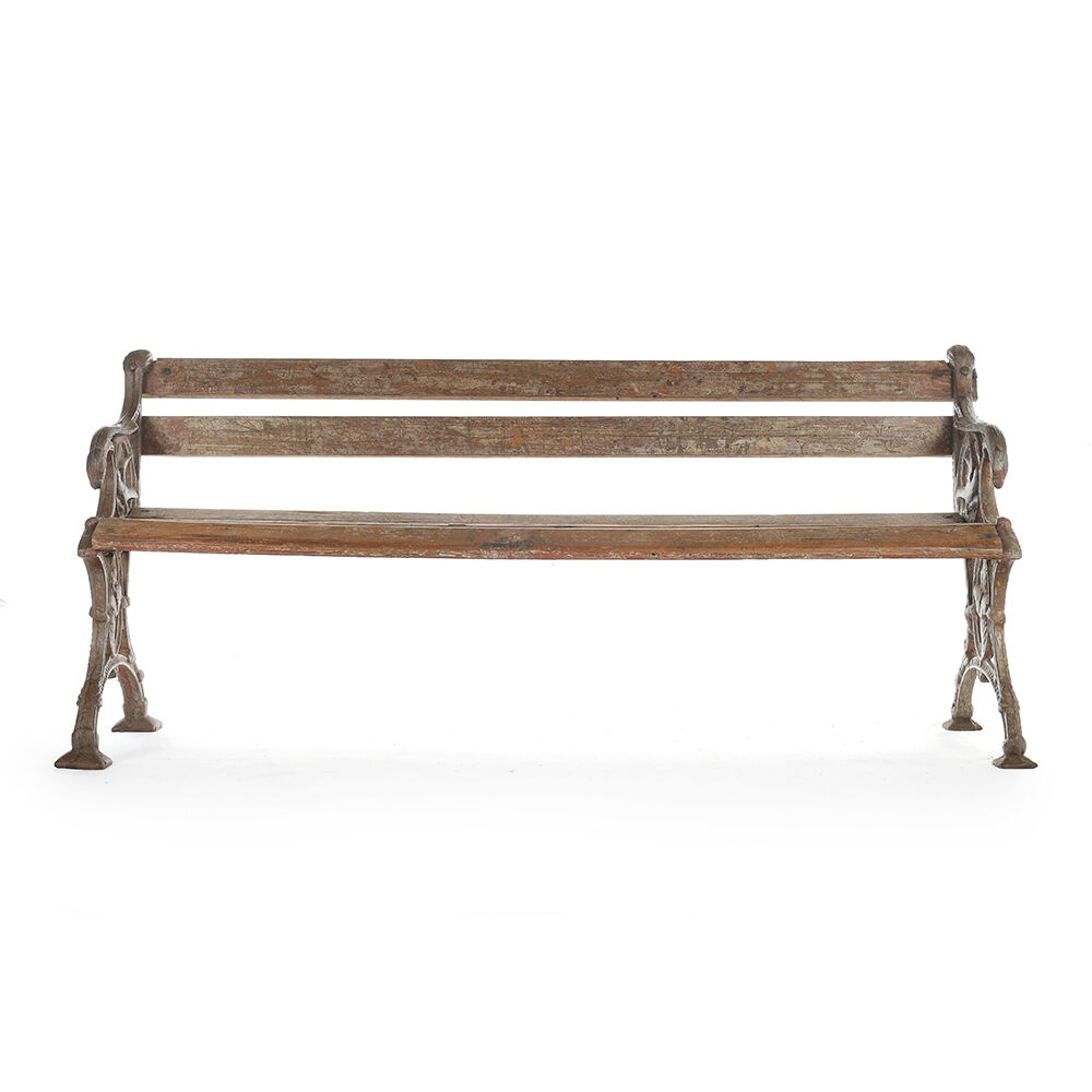 Wooden bench and cast iron