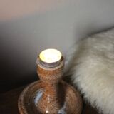 Vintage speckled rust round stoneware candlestick