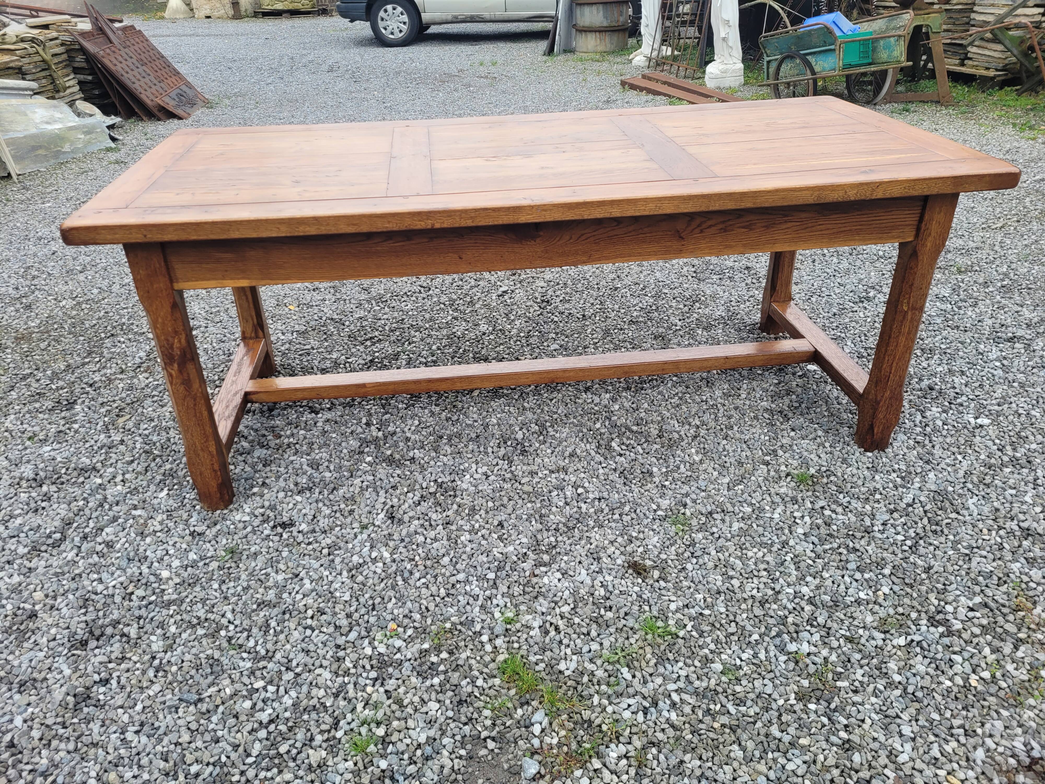 Table de ferme en chêne , 200×90 cms