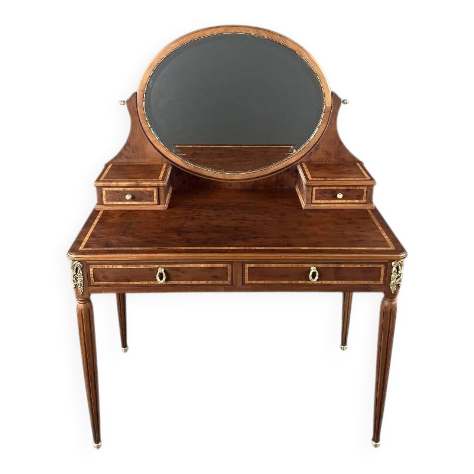 Coiffeuse de style Louis XVI en bois marqueté, XXe Siècle