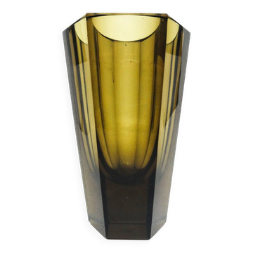 Art Deco vase, crystal, Moser, Czechoslovakia, 1930s