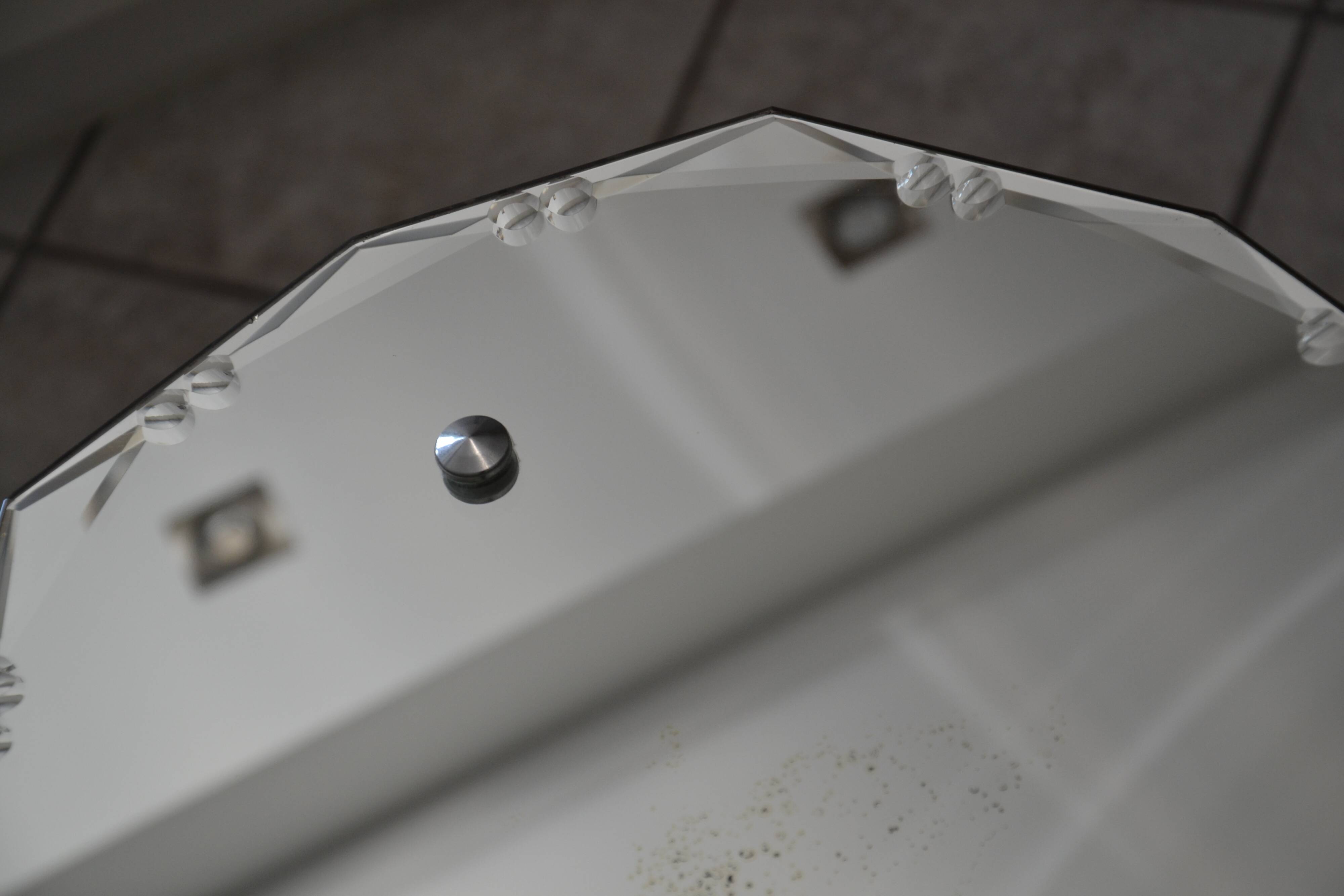 Art Deco beveled chiseled mirror