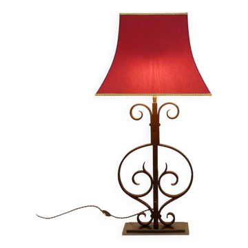 Large wrought iron table lamp