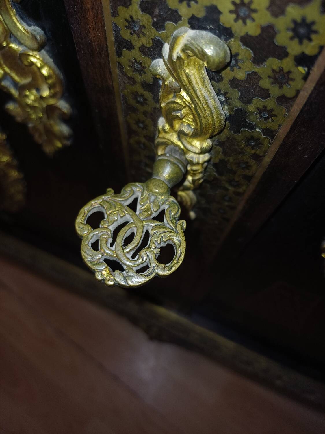 Sideboard, copper marquetry, Napoleon III period. 19th century