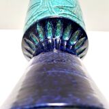 Blue and Teal Ceramic Vase in the style of Bitossi
