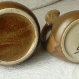 Flame sandstone pitchers signed Denbac