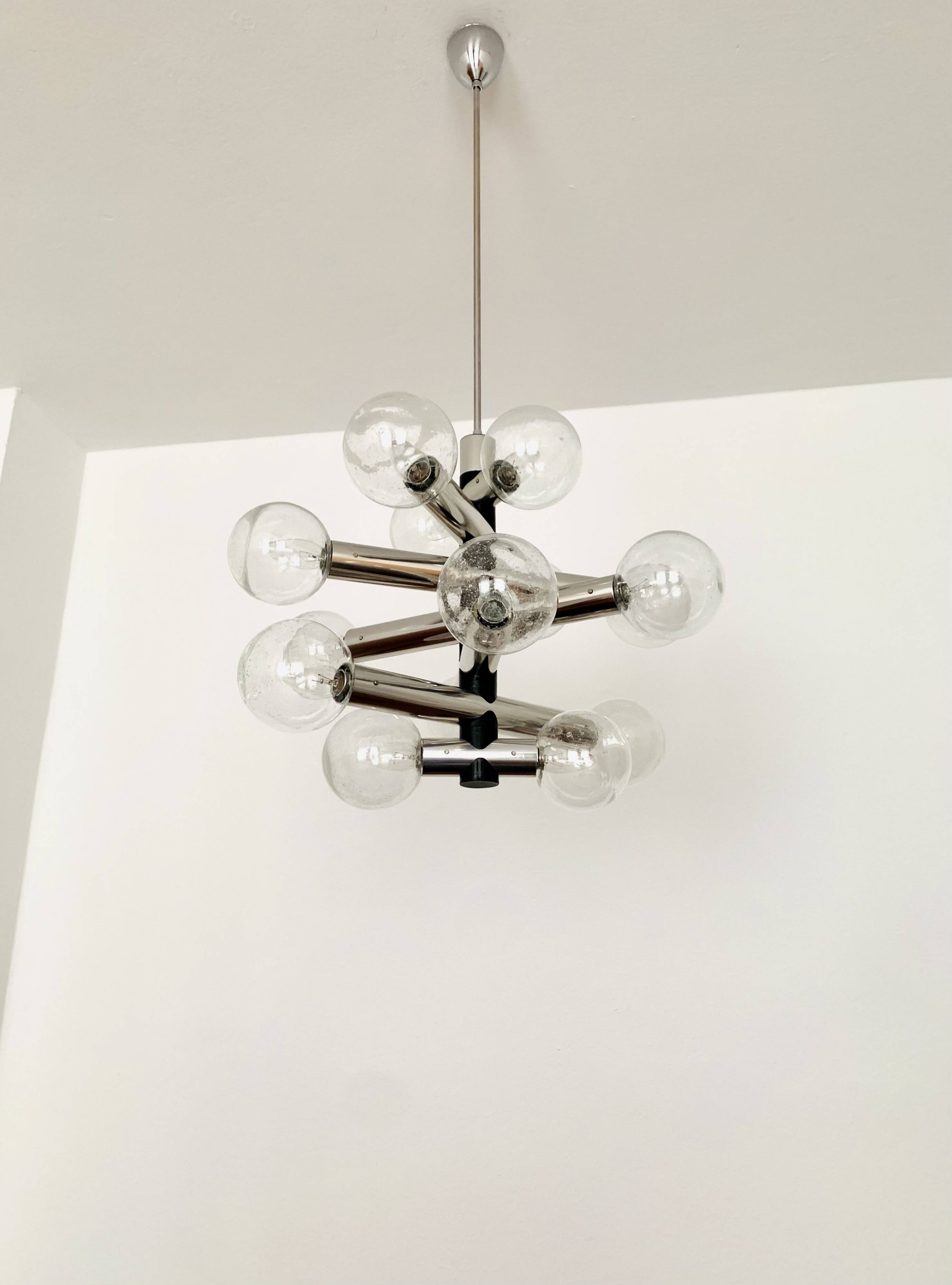 1970s Space Age Bubble Glass Chandelier by J.T. Kalmar