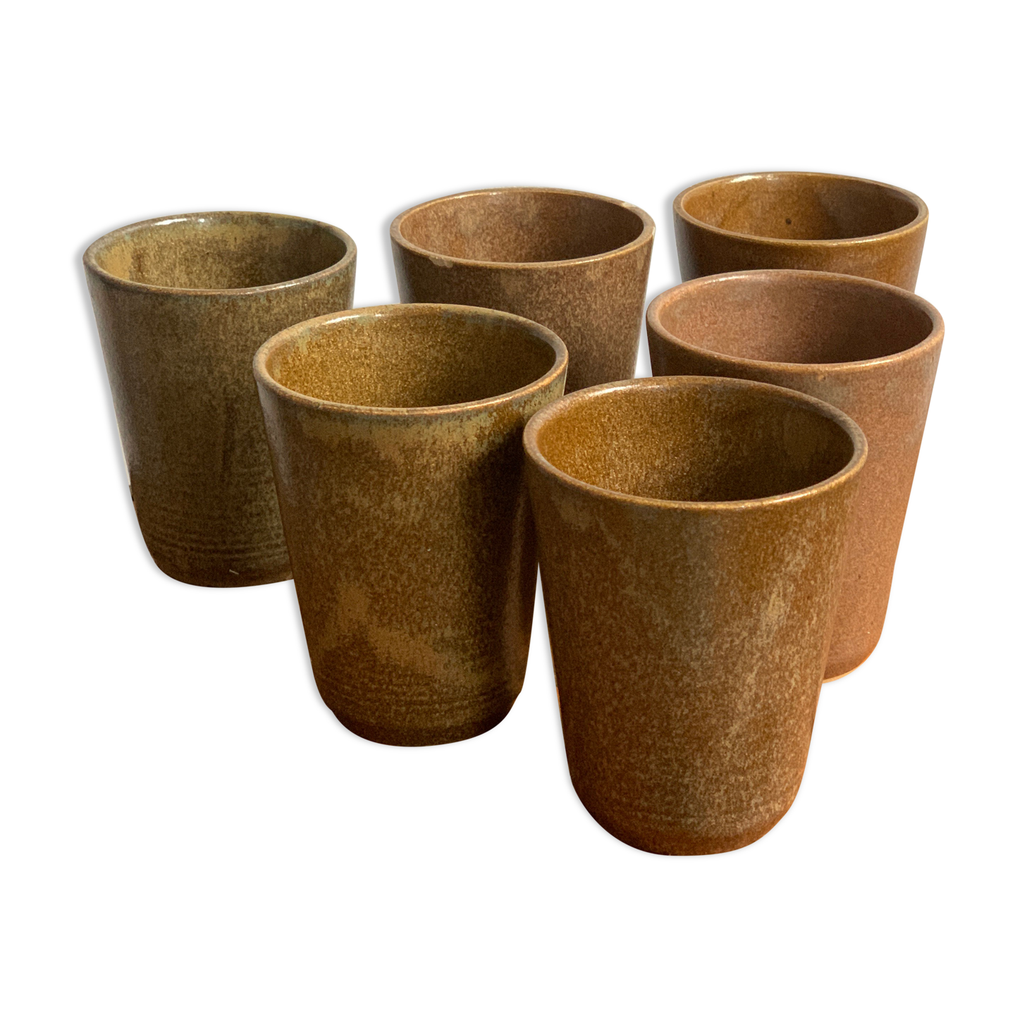 6 glasses digoin sandstone cups