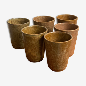 6 glasses digoin sandstone cups