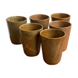 6 verres gobelets grès Digoin