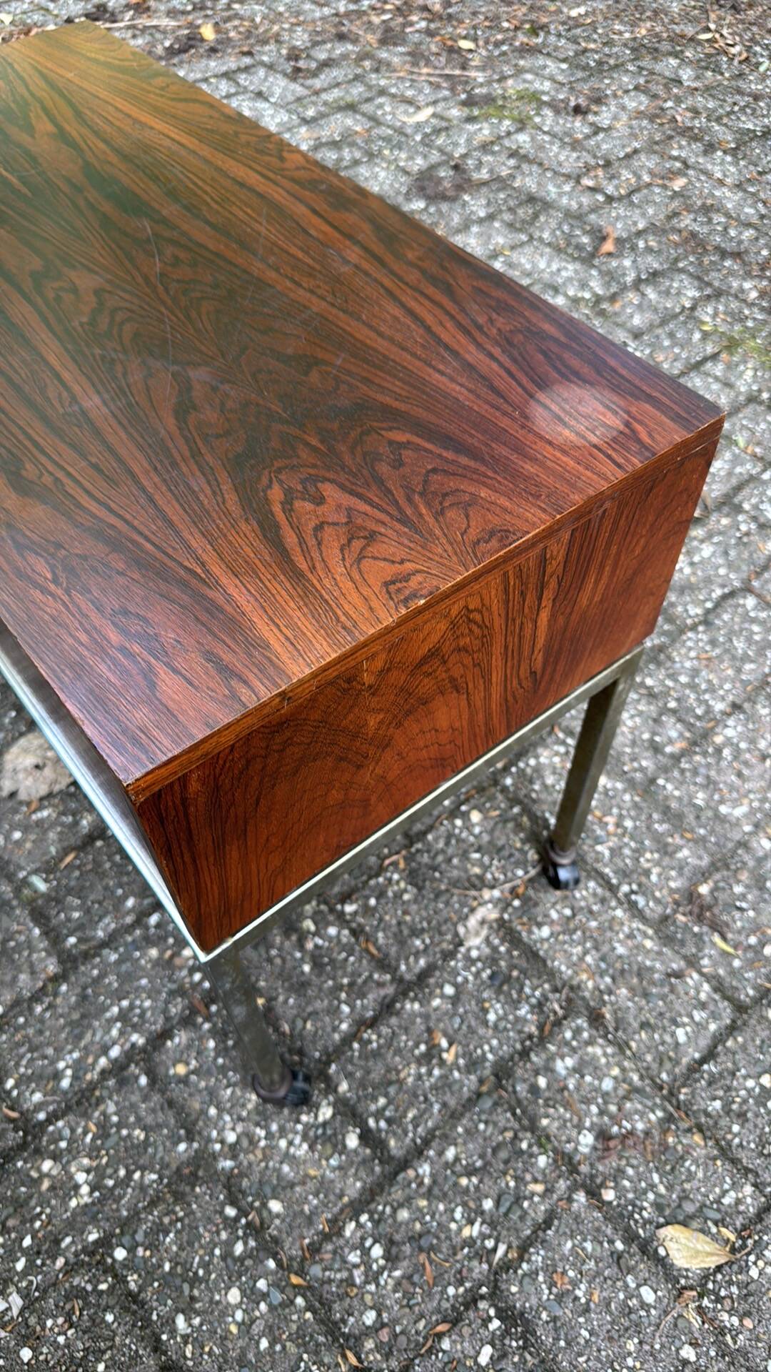 Vintage rosewood bedside table.