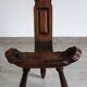 Brutalist Tripod Chair in Sculpted Wood, France