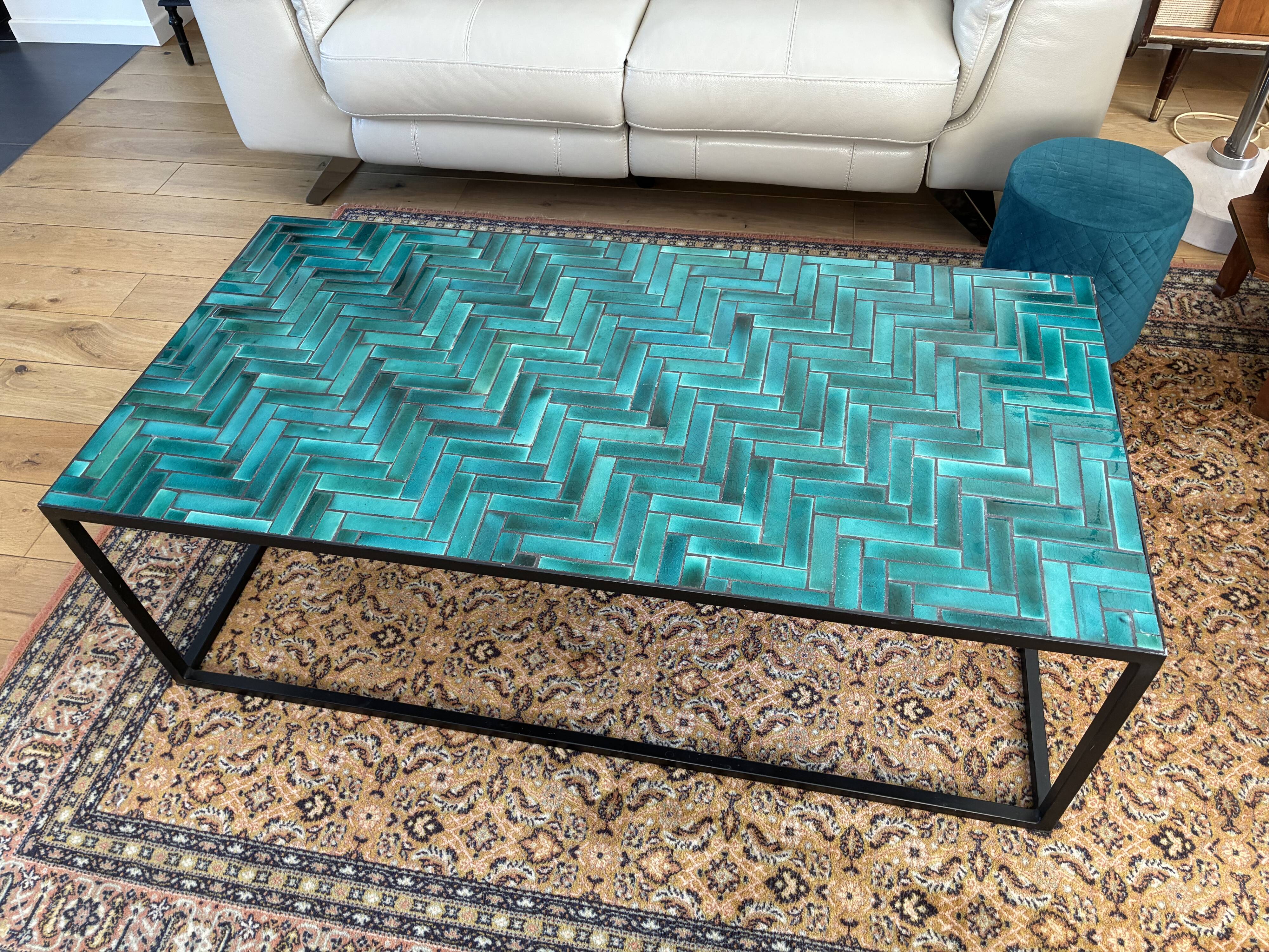 Contemporary ceramic tile table