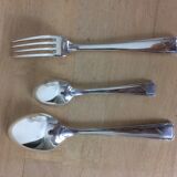 Ercuis silver metal, birth or baptism cutlery box