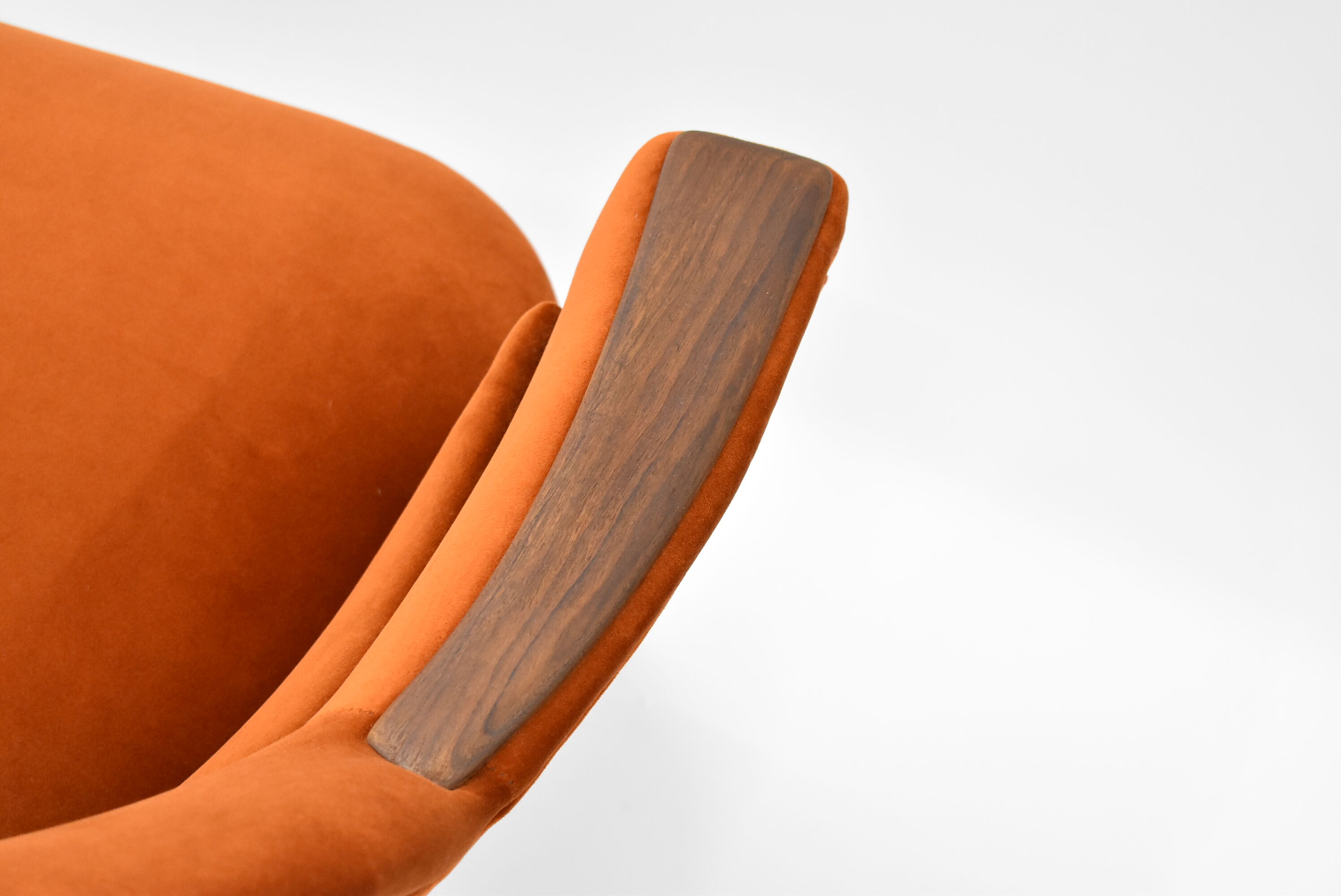 Canapé scandinave vintage Danemark années 1960 velours roux