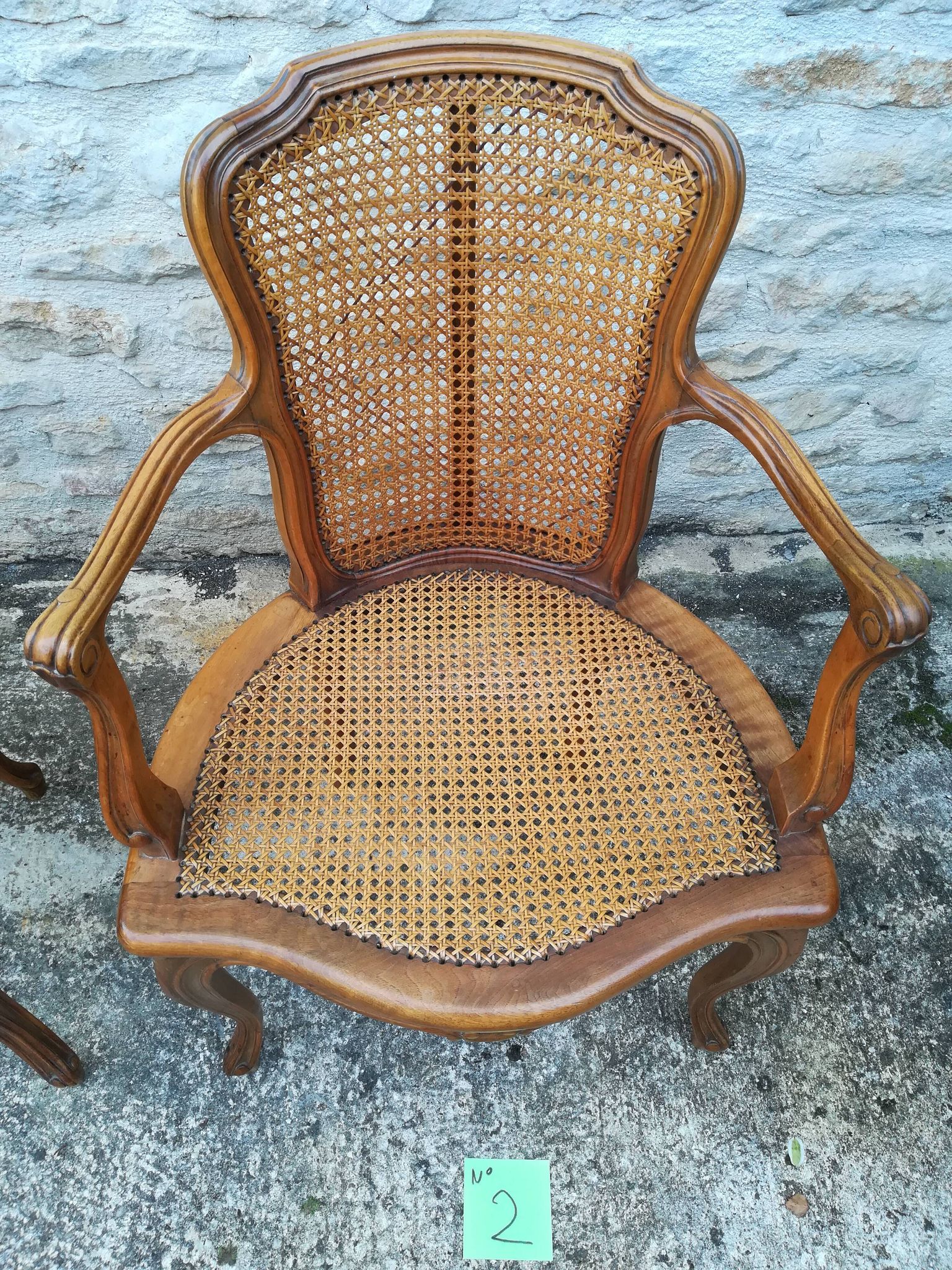 Caned armchairs in Louis XV style