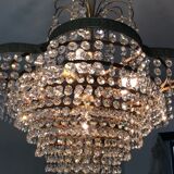 Crystal grapevine waterfall chandelier 60s-70s