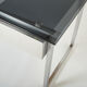 Desk stainless steel brushed gray smoked glass by Patrice Maffei for Kappa 1970