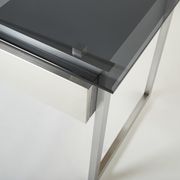 Desk stainless steel brushed gray smoked glass by Patrice Maffei for Kappa 1970