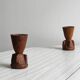 Pair of wooden egg cups