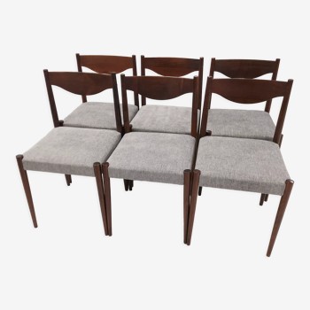 Suite of 6 vintage scandinavian chairs 1960s