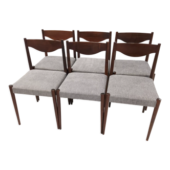 Suite of 6 vintage scandinavian chairs 1960s