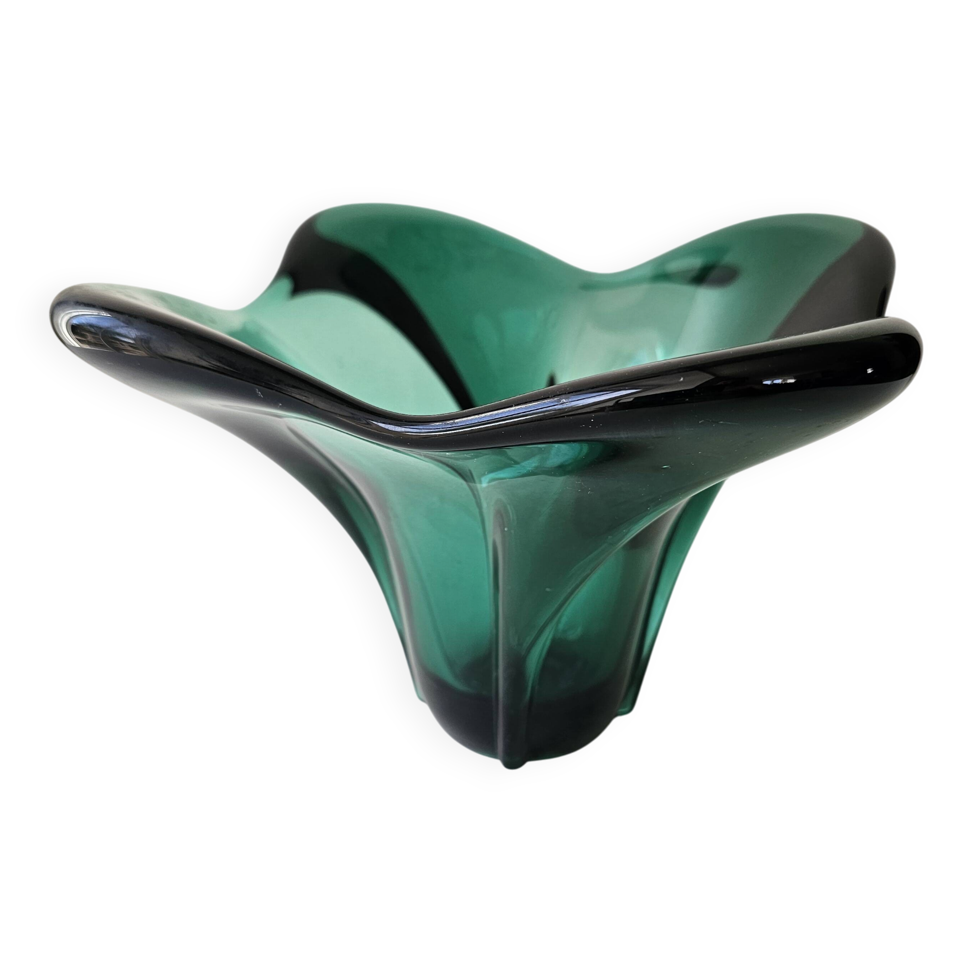 Vase en verre couleur verte vintage