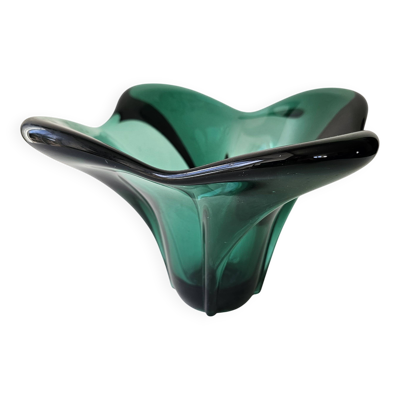 Vase en verre couleur verte vintage