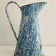 Vintage enamelled metal pitcher - blue and white