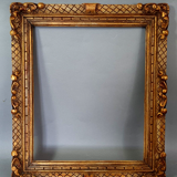Old frame Montparnasse style carved wood 58,5x53,5 foliage 46x38 cm SB