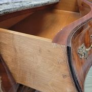 Domed chest of drawers in green marble brass marquetry from Germany