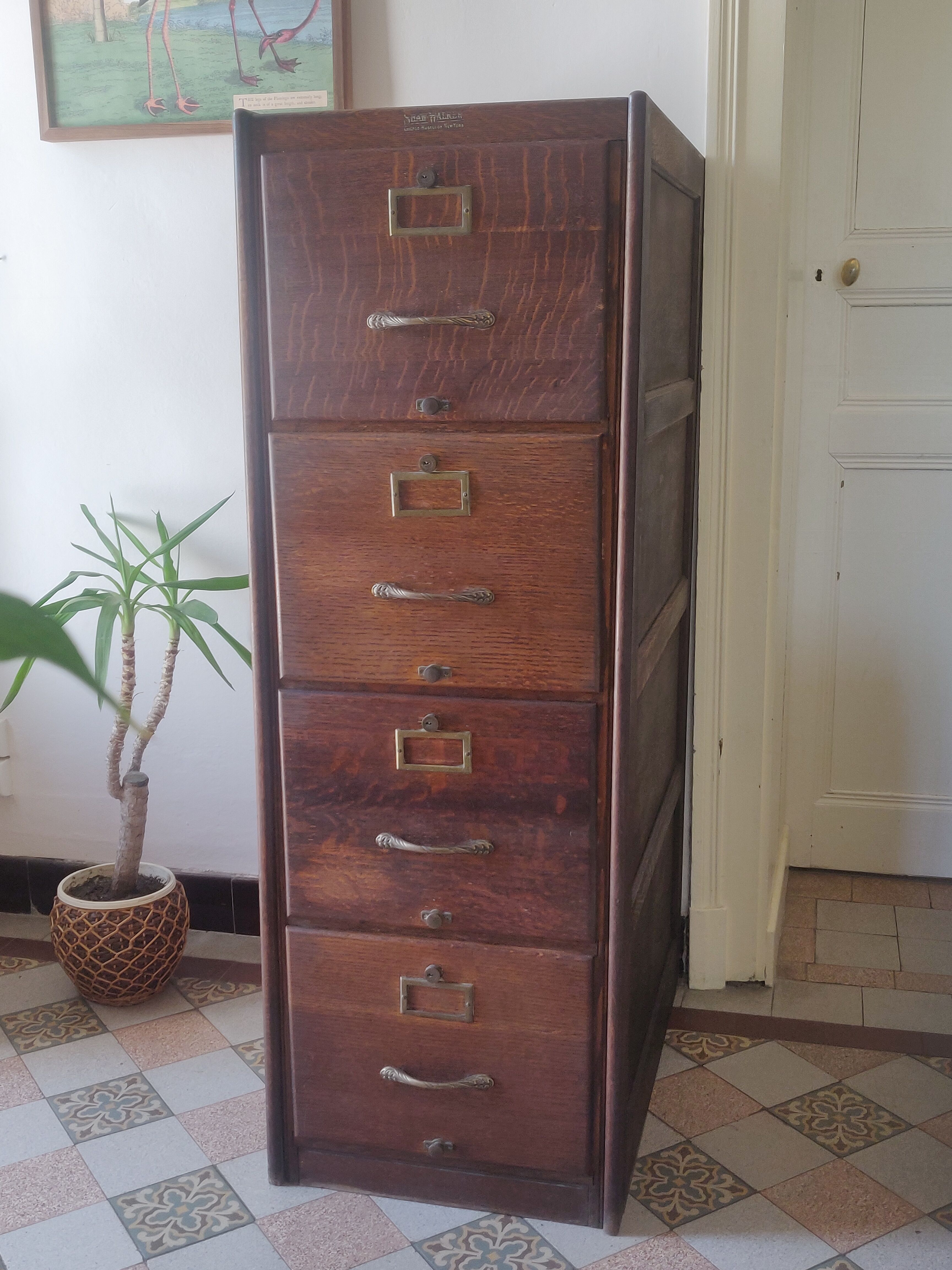 Meuble de métier à tiroirs chêne